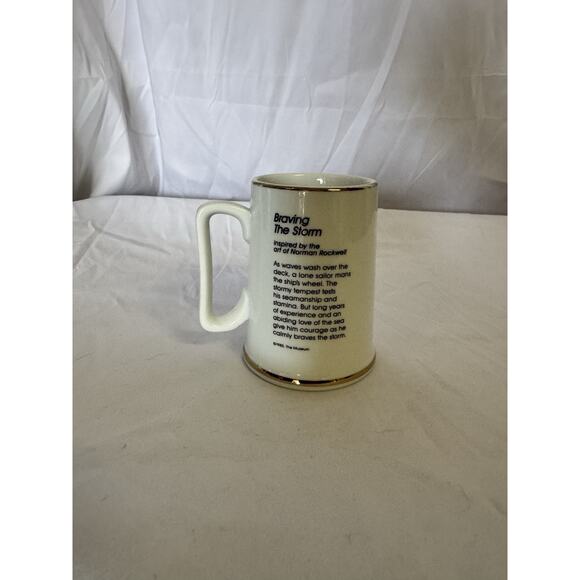 Norman Rockwell Museum Collectables Coffee Mugs Cups Gold Trim Set Of 5 - Picture 3 of 12